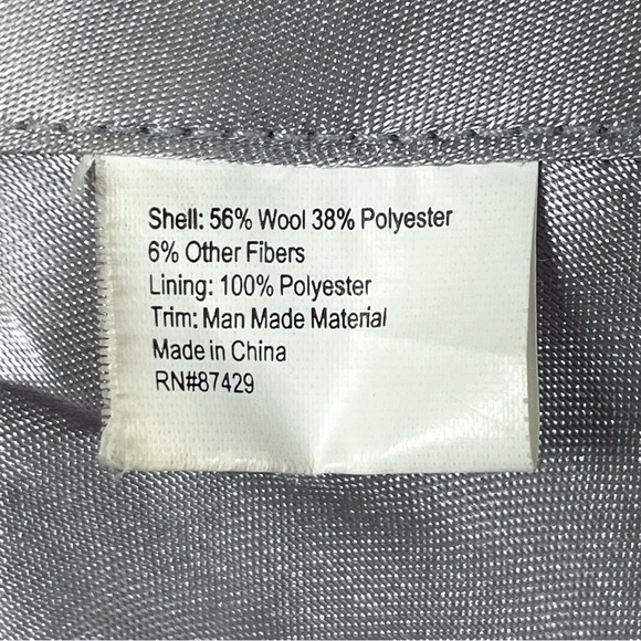 Vintage 90s Pinstripe Bucket Hat Wool Blend Faux Leather Trim Rhinestone Detail - Picture 8 of 9